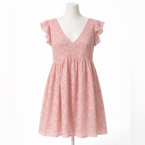 Staccato Pink Lace Mini Dress